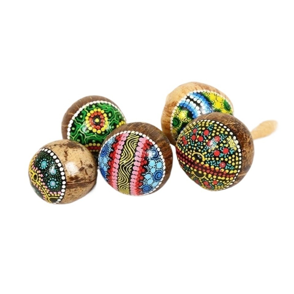 Musical Instrument Maraca - Vintage Hindistan Cevizi Kabuğu Marakas Çalgısı
