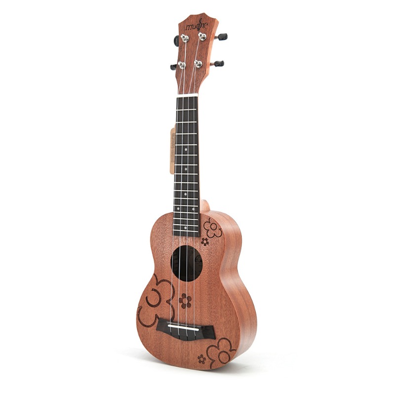Musical Instrument Hawaii - 21 inç Sapele Ahşap Çiçek Baskılı