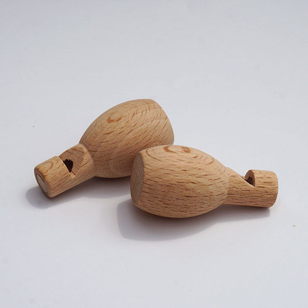 Musical Instrument Diy For Kids - 4 Adet İşlenmemiş Ahşap Düdük Çocuk