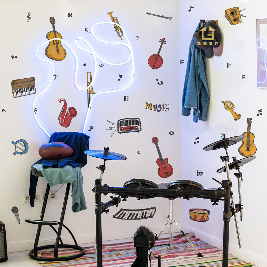 Müzik Aletleri Duvar Sticker D - Musical Instrument Diy For Kids incelemesi ve fiyatı