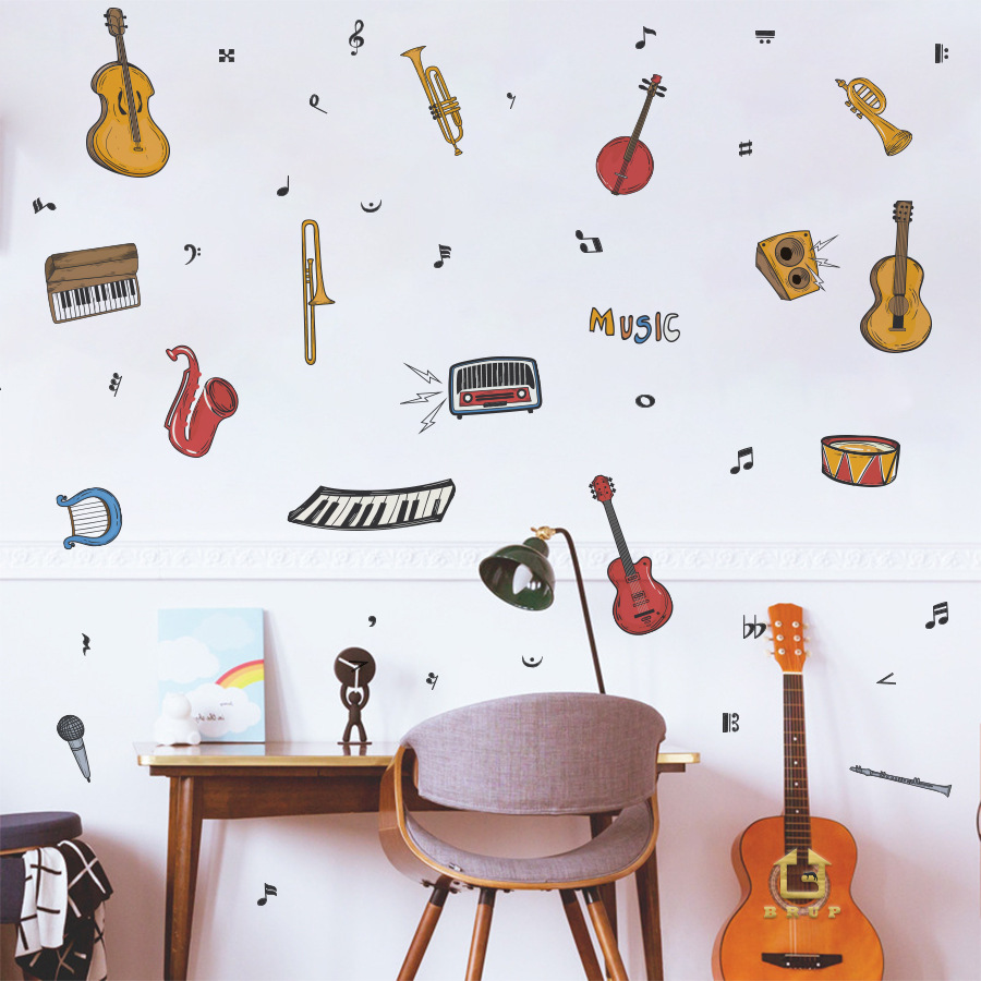 Müzik Aletleri Duvar Sticker D - Musical Instrument Diy For Kids incelemesi ve fiyatı