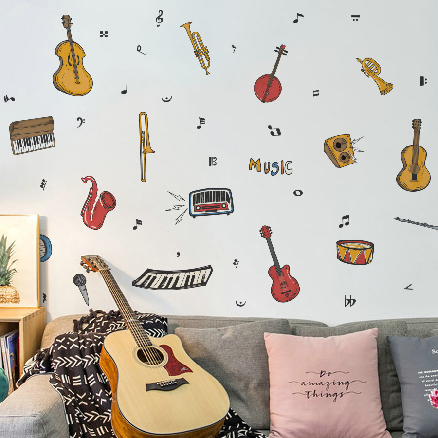 Müzik Aletleri Duvar Sticker D - Musical Instrument Diy For Kids incelemesi ve fiyatı