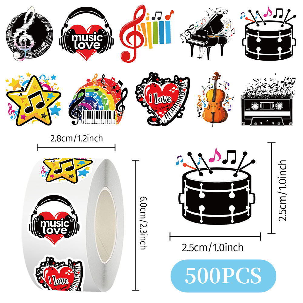 500 adet Rulo Çıkartmalar Müzi - Musical Instrument Diy For Kids incelemesi ve fiyatı